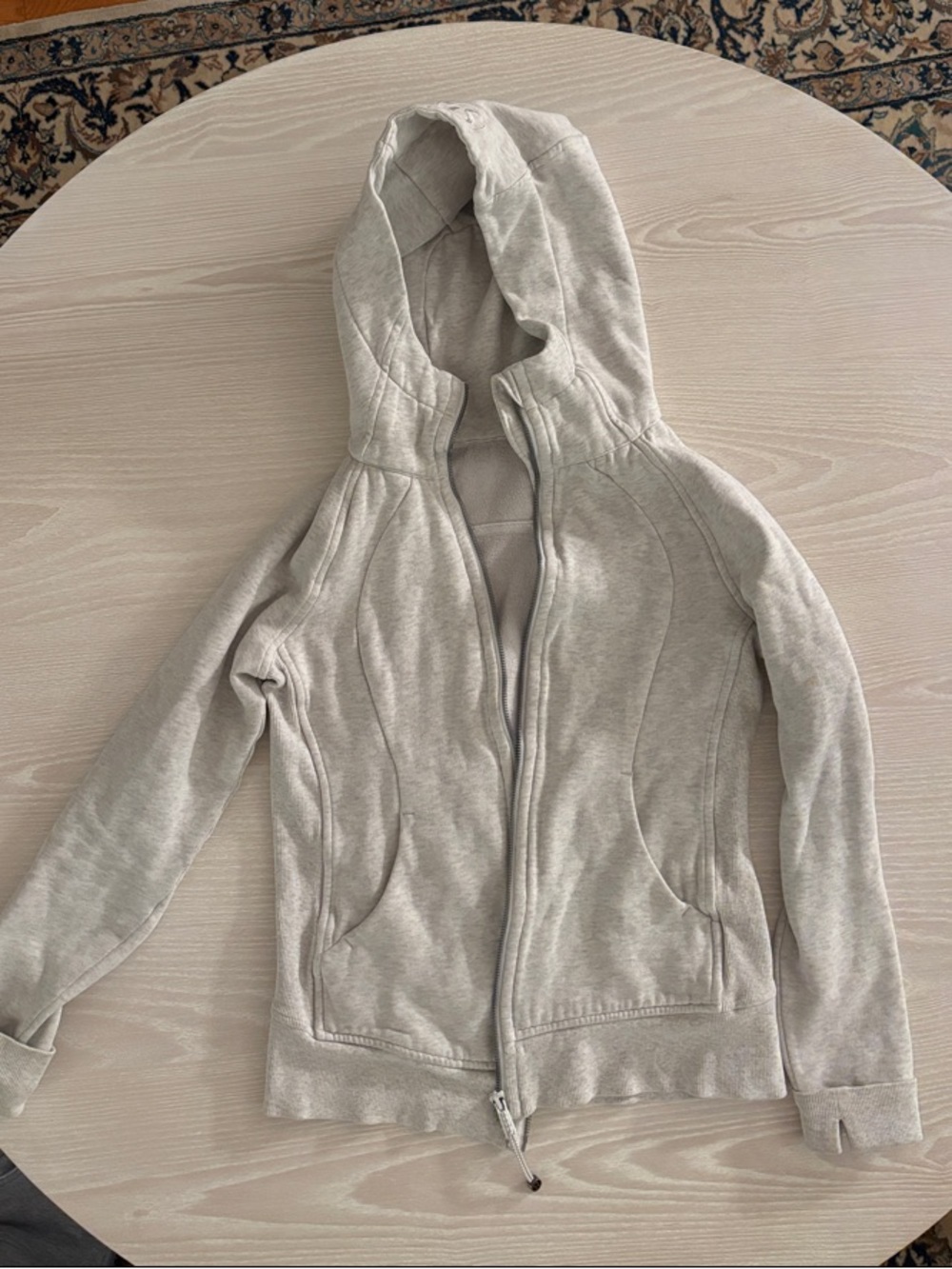 Lululemon Light Gray Hooded Zip Jacket